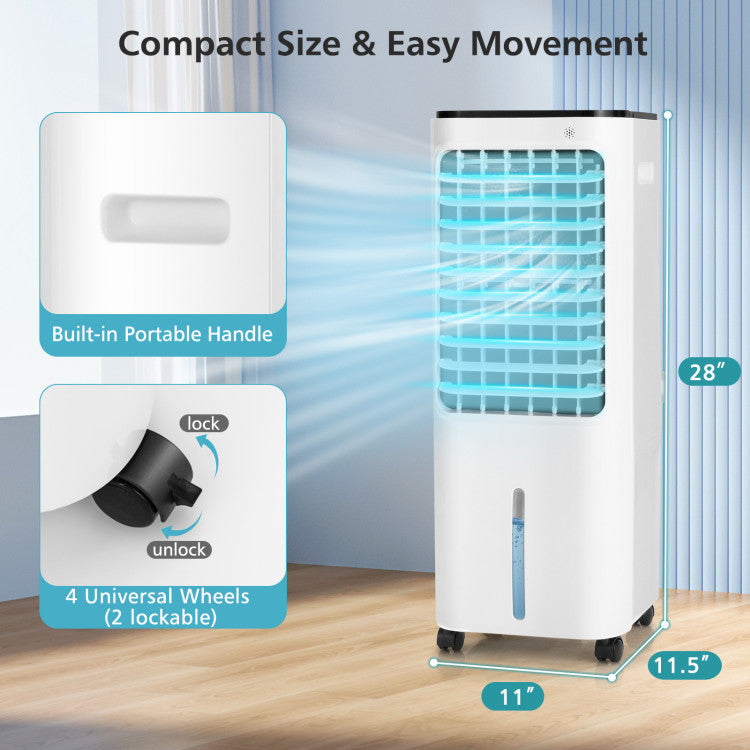 4-in-1 Evaporative Air Cooler with 12L Water Tank and 4 Ice Boxes - 8