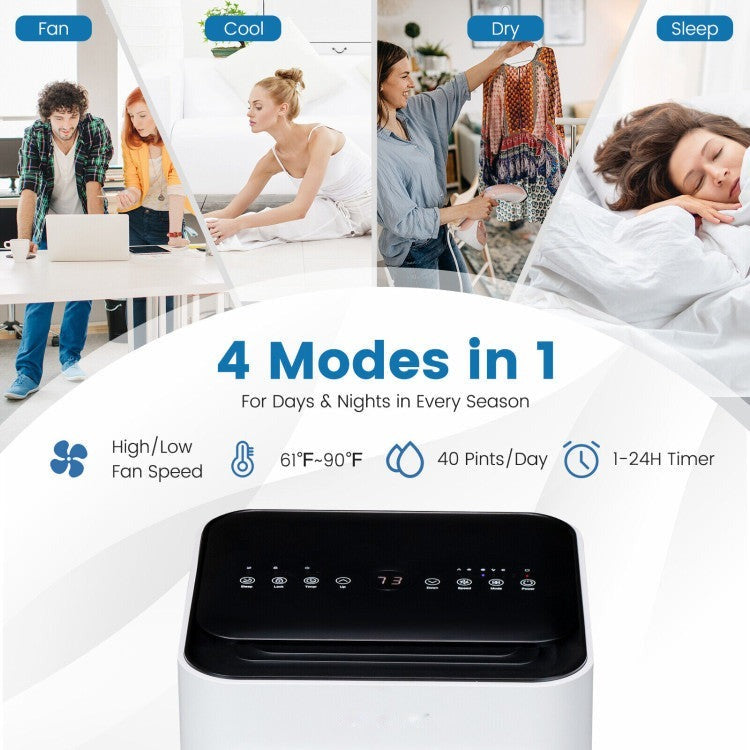 8000 BTU(Ashrae) Portable Air Conditioner with Remote Control - 9
