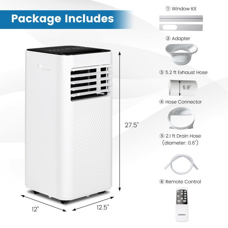 8000 BTU(Ashrae) Portable Air Conditioner with Remote Control - 11