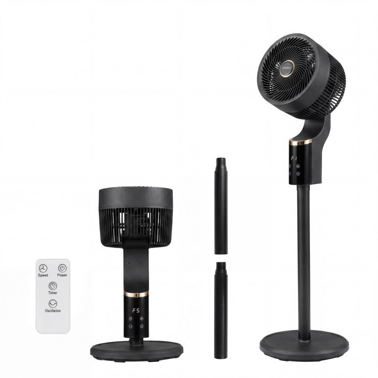 Compact Oscillating Standing Fan with 70 Oscillation and 90 Tilt for Home Office