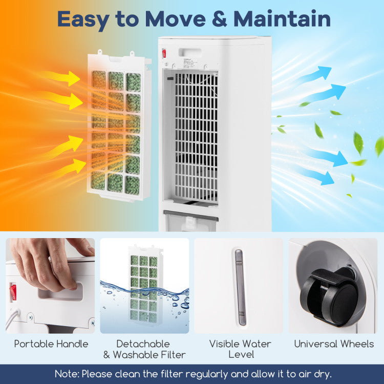 Evaporative Air Cooler and Heater with 3 Modes 3 Speeds and 2 Ice Boxes - 8