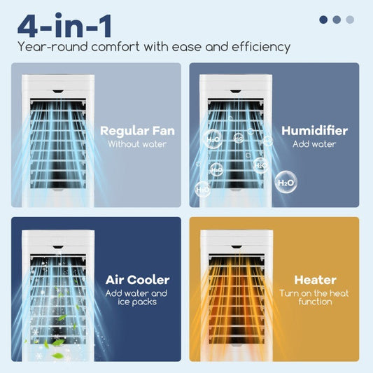 Evaporative Air Cooler and Heater with 3 Modes 3 Speeds and 2 Ice Boxes - 2