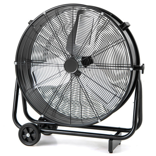 Industrial Drum Fan with 2 Wheels and 360-Degree Adjustable Tilt - 2