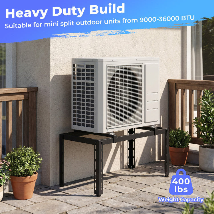 Mini Split Ground Stand Adjustable for 9000-36000 BTU Ductless Air Conditioners Heat Pump - 8