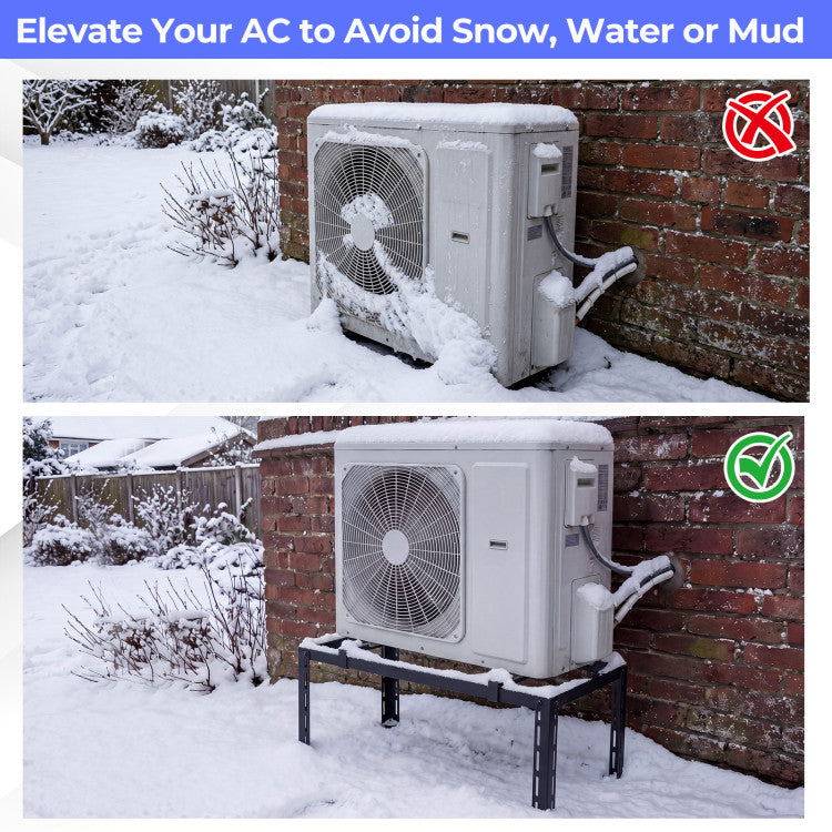 Mini Split Ground Stand Adjustable for 9000-36000 BTU Ductless Air Conditioners Heat Pump - 9