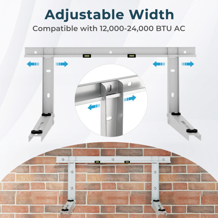 Mini Split Wall Mounting Bracket for 12000-24000 BTU Universal Ductless AC - 6