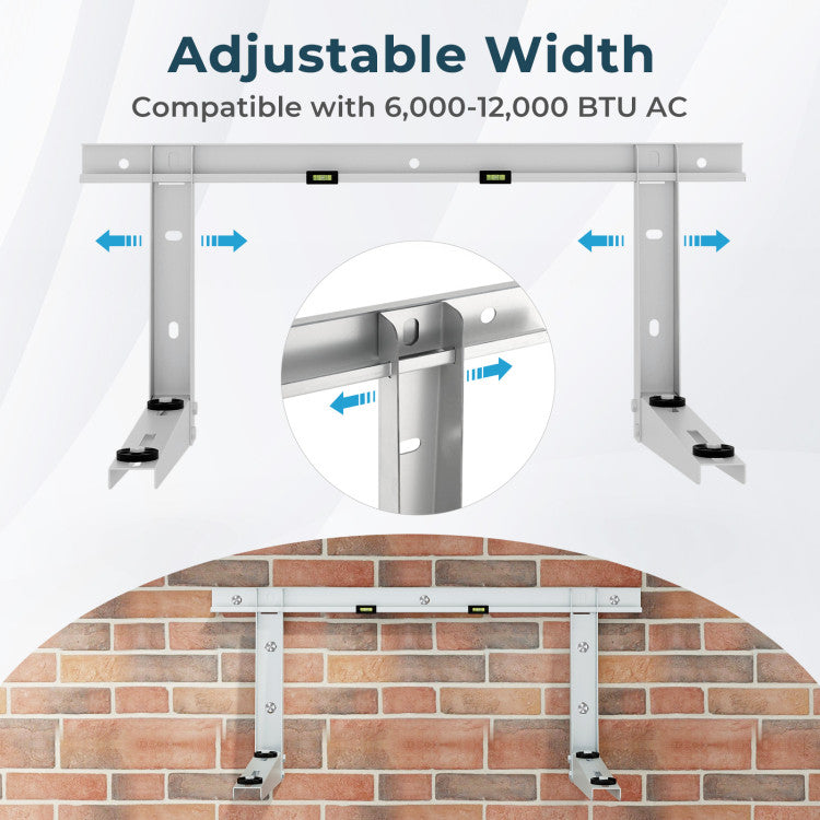 Mini Split Wall Mounting Bracket for 6000-12000 BTU Universal Ductless AC - 6