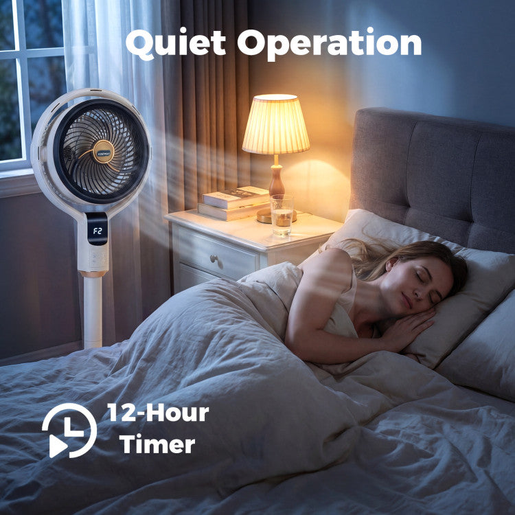 Misting Pedestal Fan Air Circulator with 90 Auto Oscillation Floor Standing Fan with 8 Speeds - 9