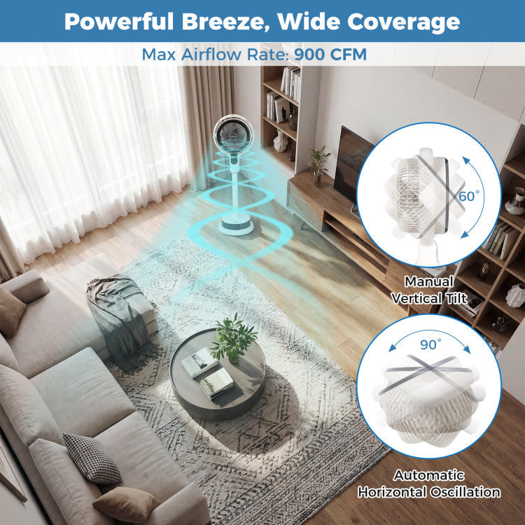 Misting Pedestal Fan Air Circulator with 90 Auto Oscillation Floor Standing Fan with 8 Speeds - 11