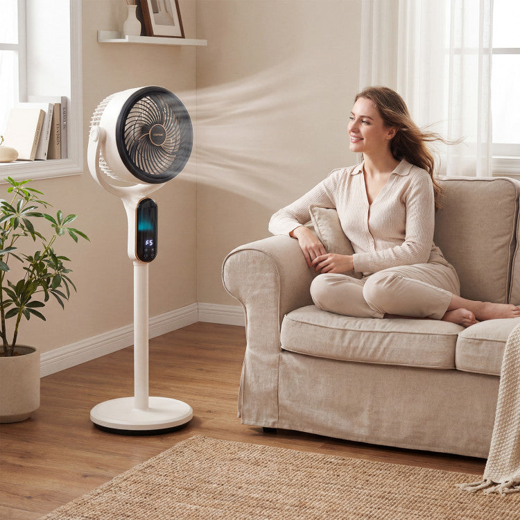 Oscillating Pedestal Fan with 8 Speeds Remote and 12H Timer