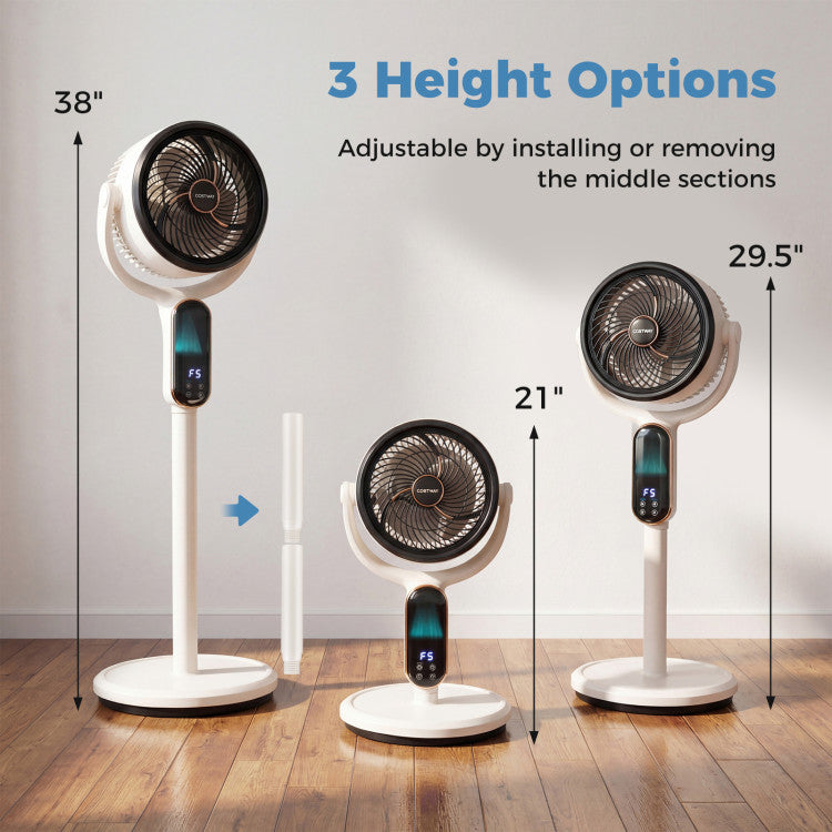 Oscillating Pedestal Fan with 8 Speeds Remote and 12H Timer - 5