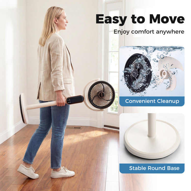 Oscillating Pedestal Fan with 8 Speeds Remote and 12H Timer - 6