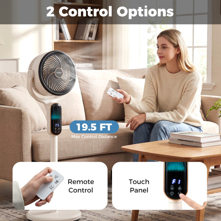 Oscillating Pedestal Fan with 8 Speeds Remote and 12H Timer - 7
