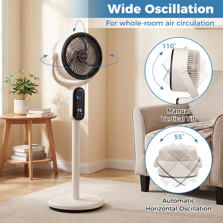 Oscillating Pedestal Fan with 8 Speeds Remote and 12H Timer - 8