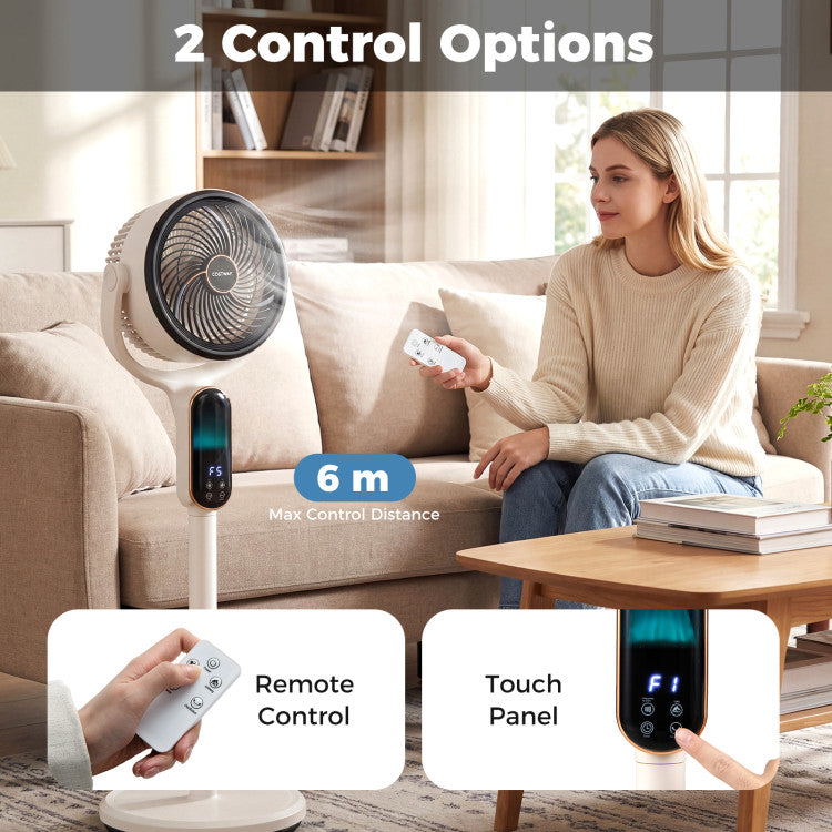 Oscillating Pedestal Fan with 8 Speeds Remote and 12H Timer - 11