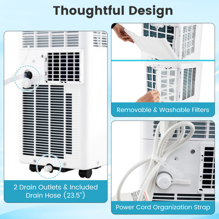 8200/10000 BTU Portable Air Conditioner 3-in-1 Stand up AC Unit with Dehumidifier - 5