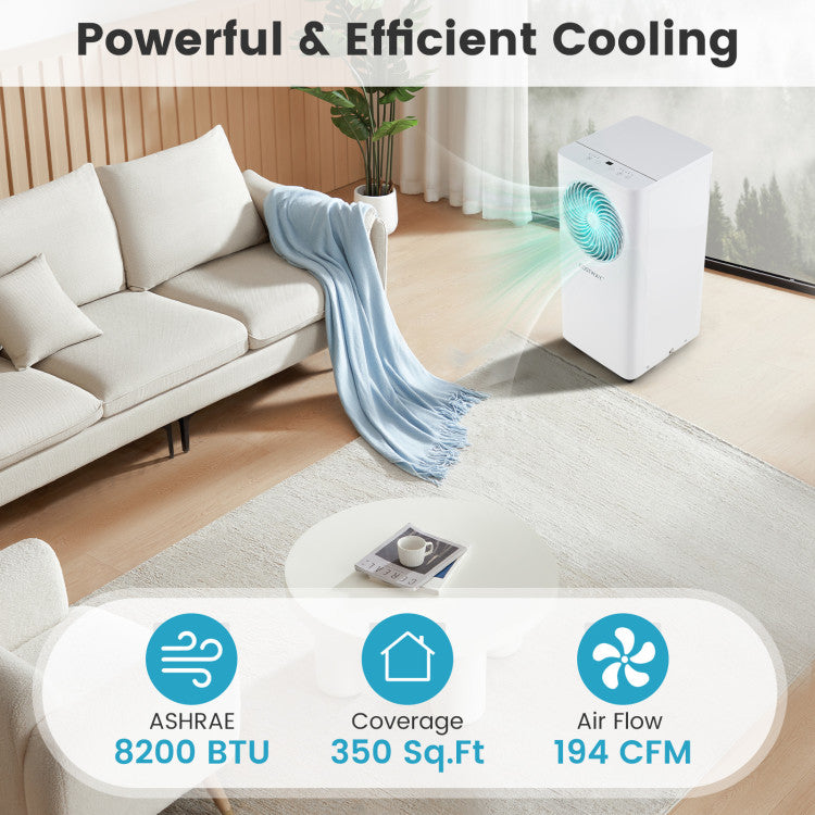 8200/10000 BTU Portable Air Conditioner 3-in-1 Stand up AC Unit with Dehumidifier - 7