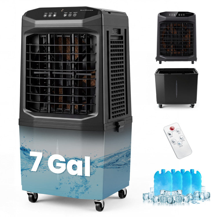 Swamp Cooler 1800 CFM Evaporative Air Cooler with 7 Gal Detachable Water Tank