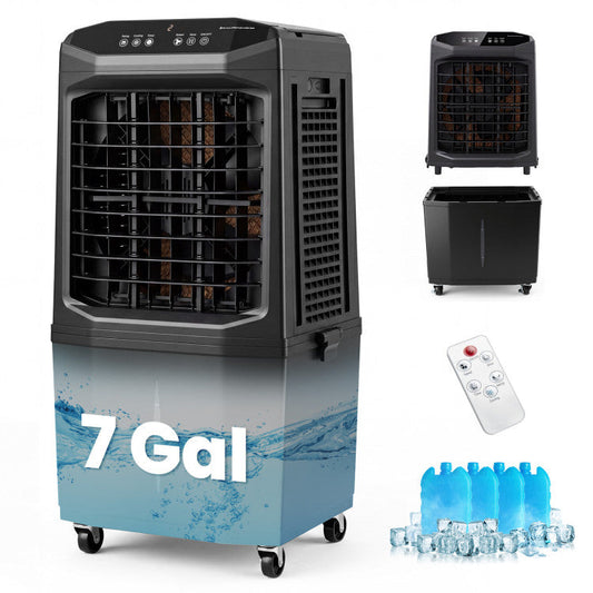 Swamp Cooler 1800 CFM Evaporative Air Cooler with 7 Gal Detachable Water Tank