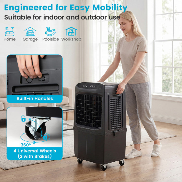 Swamp Cooler 1800 CFM Evaporative Air Cooler with 7 Gal Detachable Water Tank - 6