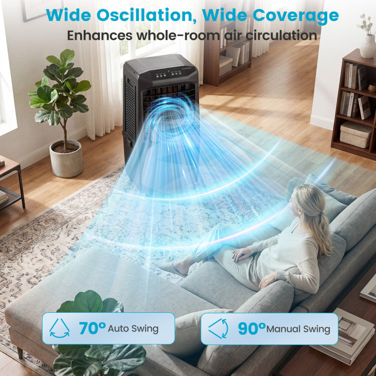 Swamp Cooler 1800 CFM Evaporative Air Cooler with 7 Gal Detachable Water Tank - 8