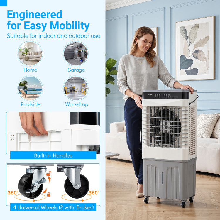 Swamp Cooler 2100 CFM 3-in-1 Evaporative Air Cooler with 7.2 Gal Water Tank - 7