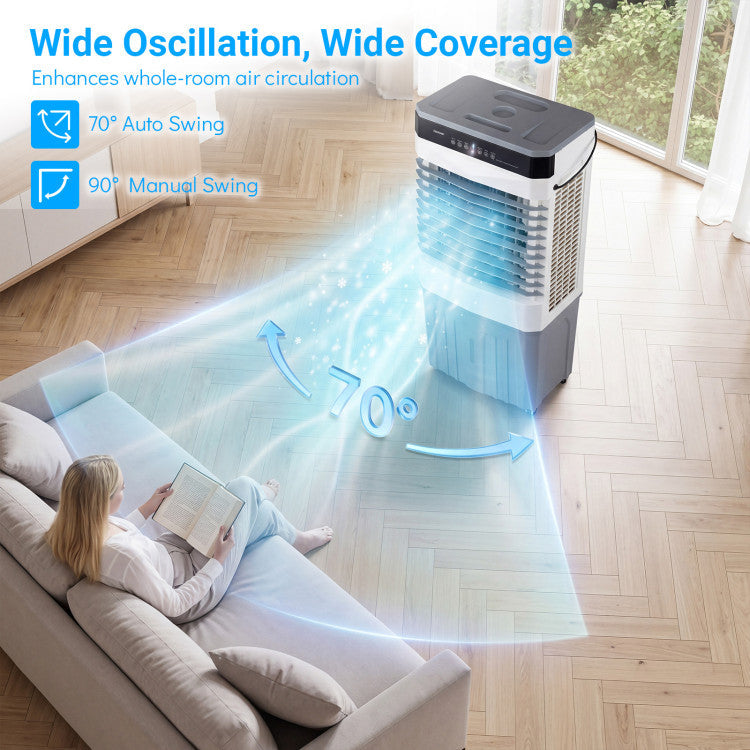 Swamp Cooler 2100 CFM 3-in-1 Evaporative Air Cooler with 7.2 Gal Water Tank - 9