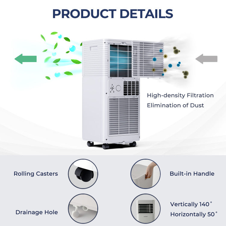 10000 BTU(Ashrae) Portable Air Cooler with Fan and Dehumidifier Mode - 8