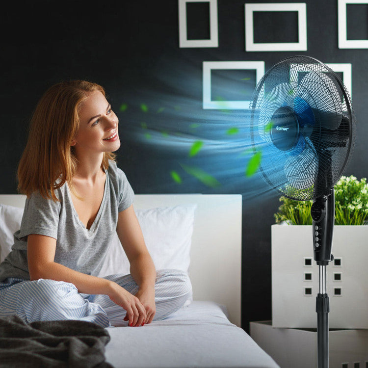 16 Inches Adjustable Height Fan with Quiet Oscillating Stand for Home and Office - 3