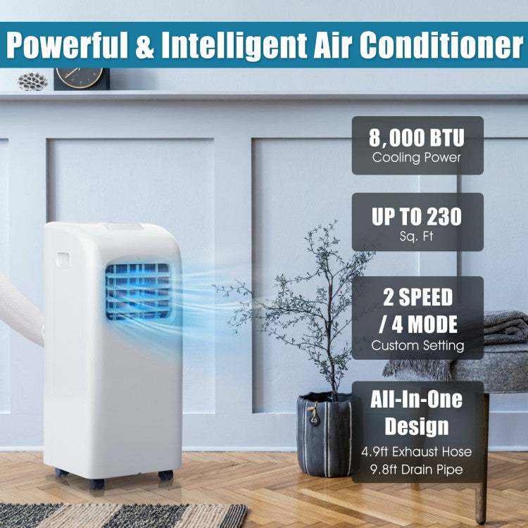 8000 BTU(Ashrae) Portable Air Conditioner with Dehumidifier Function - 4