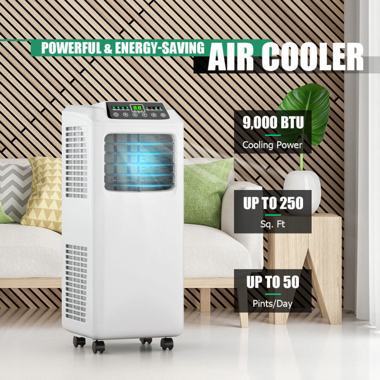 9000 BTU Portable Air Conditioner with Built-in Dehumidifier and Remote Control - 2