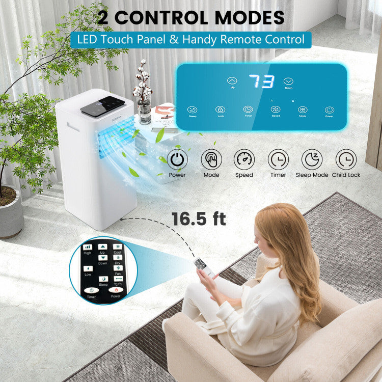 8000/10000 BTU(Ashrae) Portable Air Conditioner with Remote Control - 4