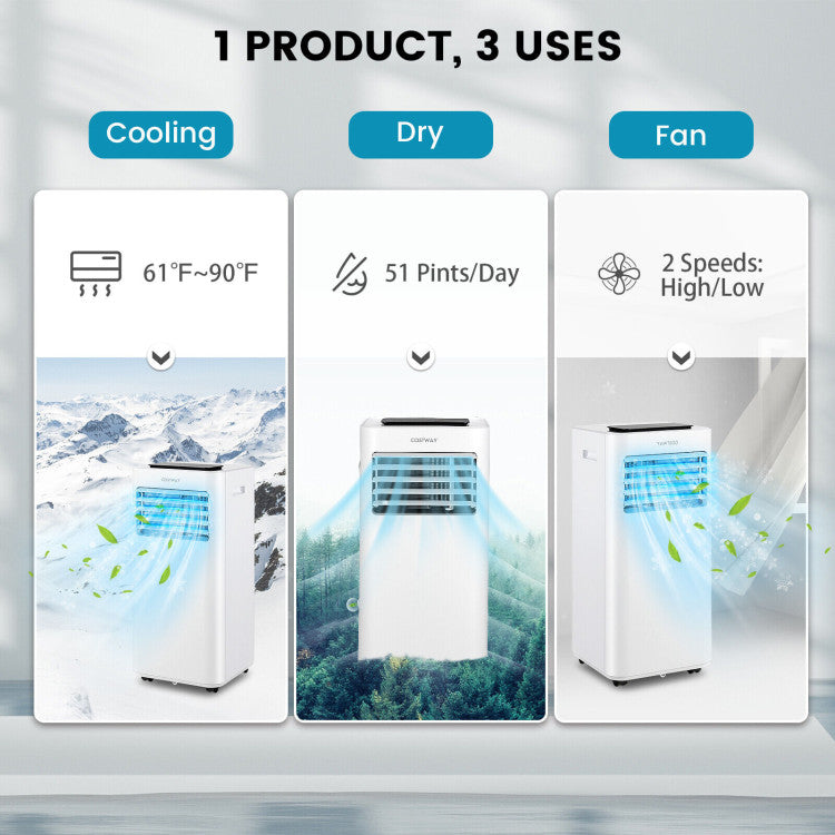 8000/10000 BTU(Ashrae) Portable Air Conditioner with Remote Control - 5