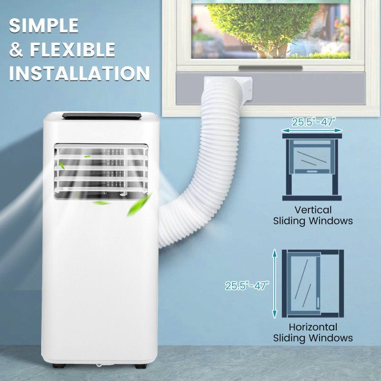8000/10000 BTU(Ashrae) Portable Air Conditioner with Remote Control - 9